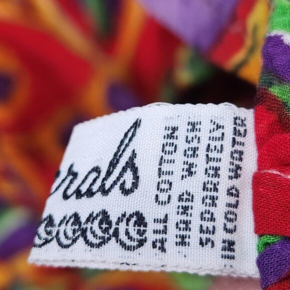 Peripherals Maxi Skirt Womens One Size Red Boho Cotton Crinkle Floral Drawstring - Picture 7 of 8